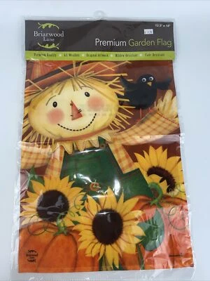 Briarwood Lane Espantapájaros Feliz Naranja/Verde Otoño Jardín Bandera Nuevo en Paquete Foto 1 de 4