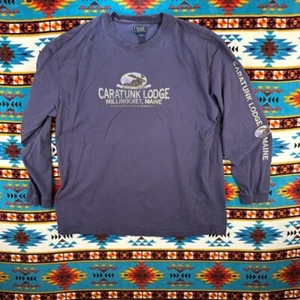 Bass Caratunk Lodge Long Sleeve Graphic T-Shirt Millinocket Maine XL - Picture 1 of 6