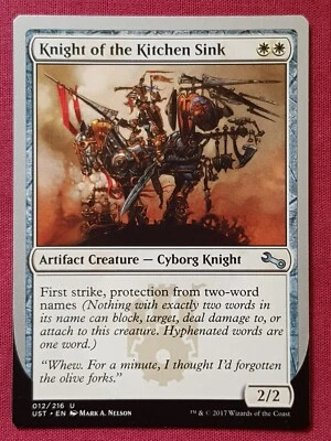 Magic The Gathering UNSTABLE KNIGHT OF KITCHEN SINK E artifact card MTG Two Word - Image 1 of 2