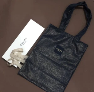 CHANEL Beauty Holiday Set Xmas Gift shopping Tote Limited Edition Blue & Gold