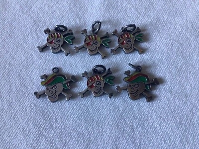 Lotto 6 Ciondolini Argento 925 e Smalto Pirati - Immagine 1 di 4