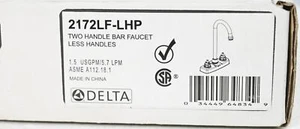 Delta 2172LF-LHP Two Handle Bar Faucet, Less Handles, Chrome - Picture 1 of 5