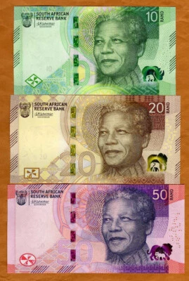 SET South Africa 10-20-50 rand, ND (2023), P-W148-W149-W150, UNC Mandela - Image 1 of 2