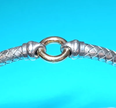 Brazalete Alisa Oro Amarillo 18k Círculo Plata Esterlina Traversa Spring Foto 1 de 4