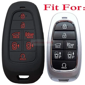 Fit HYUNDAI Santa Fe Tucson 7 Button Remote Smart Key Fob Silicone Case Cover - Picture 1 of 14