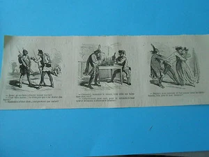 Caricature 1864 - 3 vignettes dont 1 sur Le Croate vous allez boire tout mon vin - Picture 1 of 1
