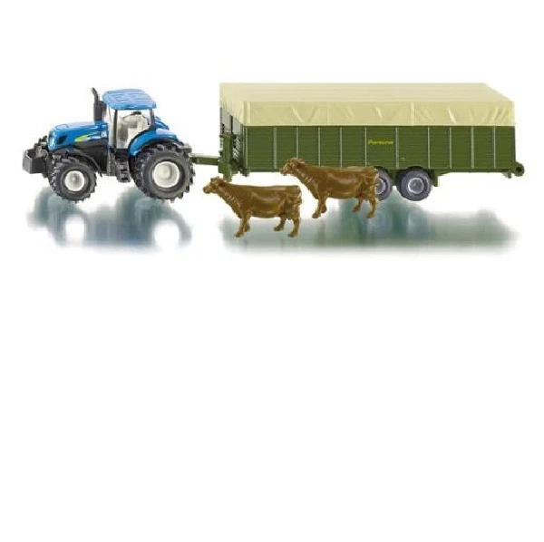 FARMER SIKU 1863 New Holland T7070 Tractor Livestock Trailer 1:87 Diecast Model - Image 1 of 1