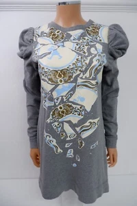 Karen Walker Womens Short Jumper Dress Size Uk 10 Long Sleeve Printed Grey - Picture 1 of 6