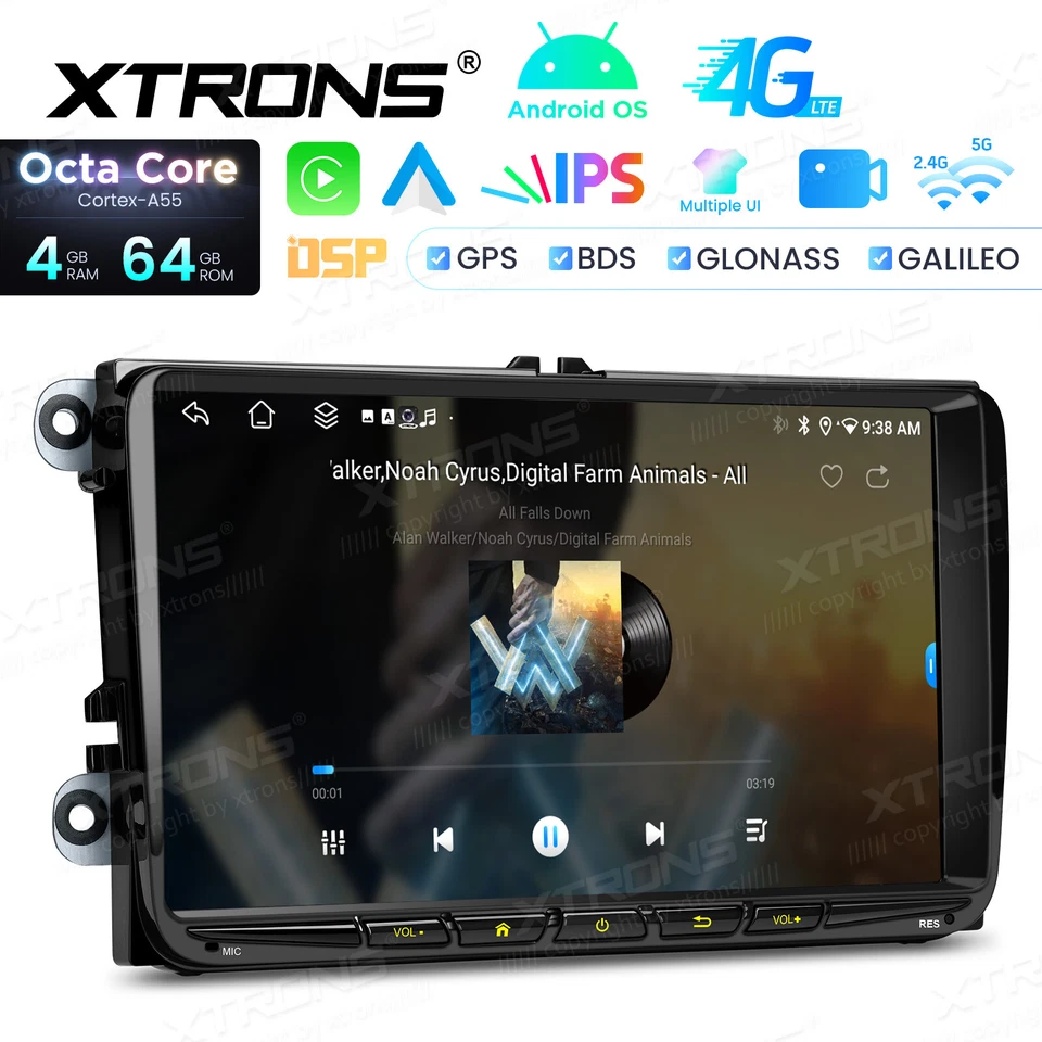 4G+64GB Autoradio Android 14 Carplay 9" GPS Für VW Golf 5 6 Plus CADDY PASSAT CC - Bild 1 von 4
