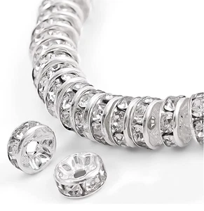 300PCS Rondelle Spacer Beads for Jewelry Making 6Mm Rhinestone Spacer Beads Crys - Picture 1 of 6