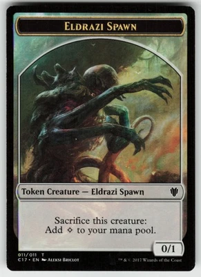 MTG Eldrazi Spawn // Vampire Double-Sided Token T Commander 2017 11 // 4 LP - Image 1 of 2