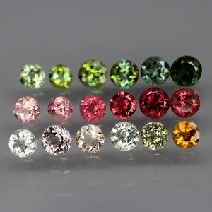 Round 4.3 to 5mm.Beautiful Color&Full Fire Fancy Color Tourmaline 18Pcs/8.28Ct. - Picture 1 of 6