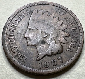 1907 1C BN Indian Cent Penny 620X - Picture 1 of 3