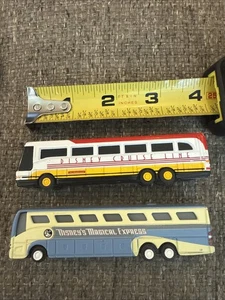 Set Of (2) Retired Diecast Toy Cars Magical Express Bus Disney Cruise Line Bus - Picture 1 of 6