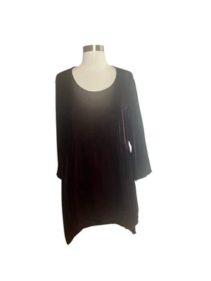 Top túnica de terciopelo suelto talla L borgoña Lagenlook Foto 1 de 4
