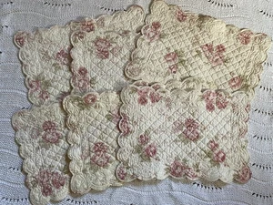 Pink Floral Cotton Placemats Set 6 Park Designs India Cottage Core Shabby Chic - Bild 1 von 15
