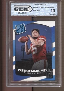 2017 Patrick Mahomes Donruss #327 Gem Mint 10 RC Rookie Chiefs - Picture 1 of 2