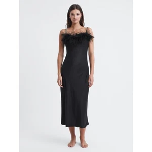 Neu mit Etikett Sleeper Sleeper Feder Midi Schlupfkleid in Schwarz Größe XS - Bild 1 von 14