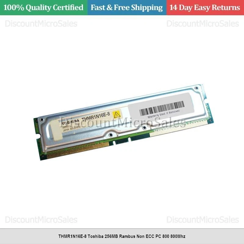 THMR1N16E-8 Toshiba 256MB Rambus Non ECC PC 800 800Mhz - Image 1 of 1