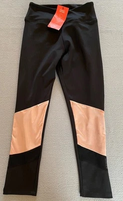 PRIMARK SPORTS LEGGINGS SZ 6 BLACK WOMENS CAPRI ZIP POCKET CROP GYM RUNNING - Image 1 of 4