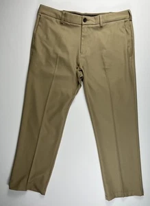 Haggar In Motion Pants Men 38x29 Beige Khaki Straight Golf Slacks - Picture 1 of 14