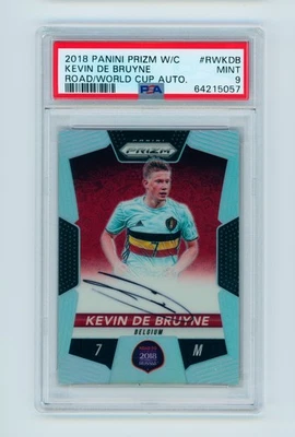 2018 Kevin De Bruyne Panini Prizm World Cup Signatures Silver Card 23/99 PSA 9 - Image 1 of 3