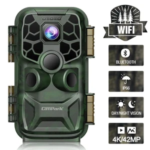 Telecamera di sicurezza 4K 42MP HD Wild Camera Wi-Fi Bluetooth 120° grandangolare 2.4" LCD - Foto 1 di 7