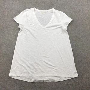 Lilly Pulitzer Shirt Damen Medium weiß V-Ausschnitt weich Slub Tee hoher niedriger Saum - Bild 1 von 9