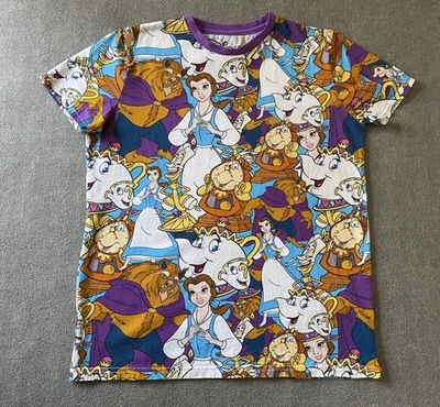 Camiseta para mujer Disney Cakeworthy La Bella y la Bestia estampada por todas partes M AOP Foto 1 de 4