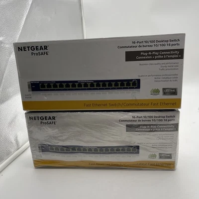 2x Genuine New Sealed NetGear ProSafe (FS116) 16-Ports External Switch, Both New - Image 1 of 4