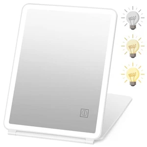 【Large Size】 Travel Makeup Mirror with Light, Led Folding Vanity Mirror Porta... - Picture 1 of 6