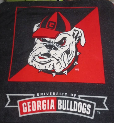 Georgia Bulldog Blanket Fleece Red-eyed Dog Stud Collar University 120 x 58 in. - Image 1 of 4