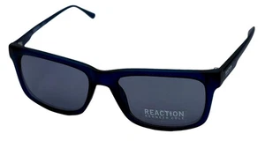 Kenneth Cole Reaction Sunglass Mens Matte Blue Rectangle Smoke Lens KC1298 91A - Picture 1 of 12