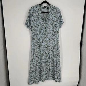 Eddie Bauer dress xl tall button front floral cottage prairie midi festival - Picture 1 of 5
