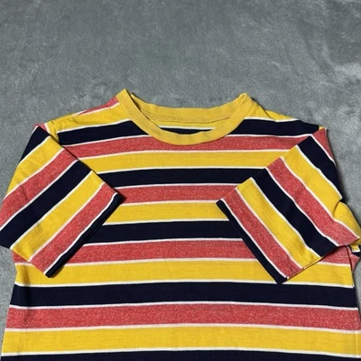 VTG 80s Womens Single Stitched Striped Casual Tshirt Size Small - Image 1 of 4