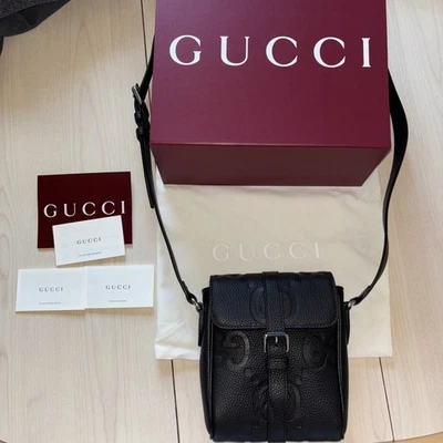 Gucci Jumbo GG Small Black Messenger Bag - Image 1 of 4