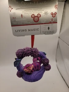NEW 2021 Disney Store Cheshire Cat Light-Up Sketchbook Ornament Alice Wonderland - Picture 1 of 3