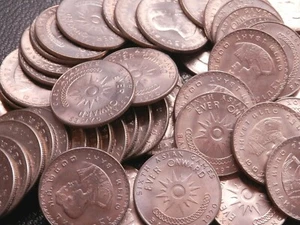 Thailand Bulk Lot 40 x 1 Baht Coins 6th Asian Games 1970 Bangkok Rama IX All Unc - Picture 1 of 6