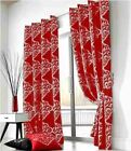 Zurich Luxury Fully Lined Eyelet Top Ring Top Heavy Quality Red Curtains Pair