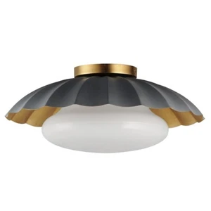Maxim Lighting Primrose 1 Light Flush Mount, Dark Grey/Gold Leaf - 18059DGGL - Picture 1 of 1