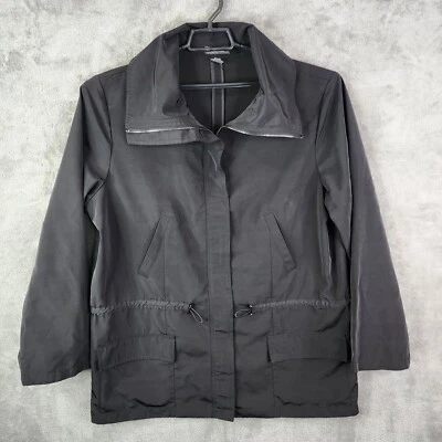 Abrigo chaqueta cortavientos negra Kenneth Cole Reaction para hombre cremallera completa talla L Foto 1 de 4