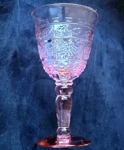 Mikasa Tender Leaves Pink Glass Water Goblet(s) 7 1/4 inch Multiples Available - Picture 1 of 2