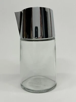 Vidrio dispensador de azúcar vintage Bloomfield restaurante comedor con tapa cromada Foto 1 de 4