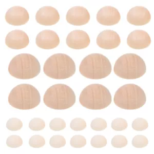 150 PIEZAS Cuentas de Madera Media Redondas Pequeñas Bolas de Madera Esfera de Madera Mitad - Imagen 1 de 12