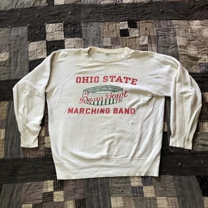 Vintage 50’s 1958 Ohio State Rose Bowl Marching Band White Cotton Sweatshirt - Picture 1 of 17