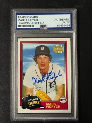 Mark Fidrych Detroit Tigers 2001 Topps autograph signed baseball card PSA SLAB - Image 1 of 2