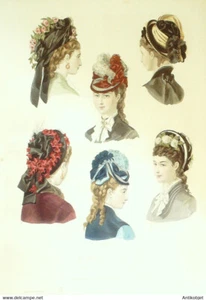 Gravure La Mode illustrée 1875 n°46 (maison Deloffre) - Picture 1 of 1