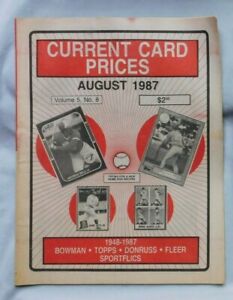 August 1987 CURRENT CARD PRICES George Bell Mark McGwire Babe Ruth roger Maris