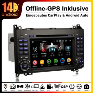Android 14 Autoradio GPS CD Carplay Mercedes A/B Klasse W169 W245 Sprinter Viano - Bild 1 von 15