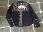 MONSOON NAVY EMBROIDERED JACKET SIZE 14